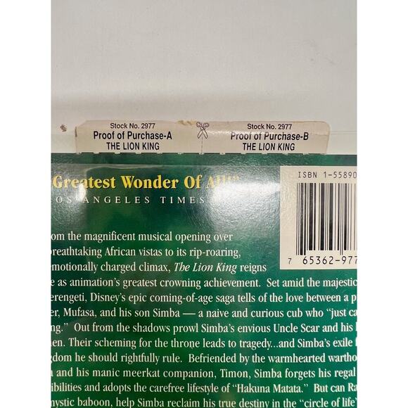 Rare Disney Masterpiece Edition: The Lion King (VHS 1995) With Inserts - Picture 8 of 9